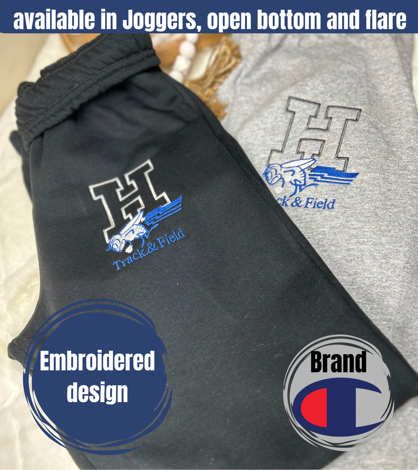 Holmdel Hornets Sweatpants in Bootleg or Jogger with Glitter option
