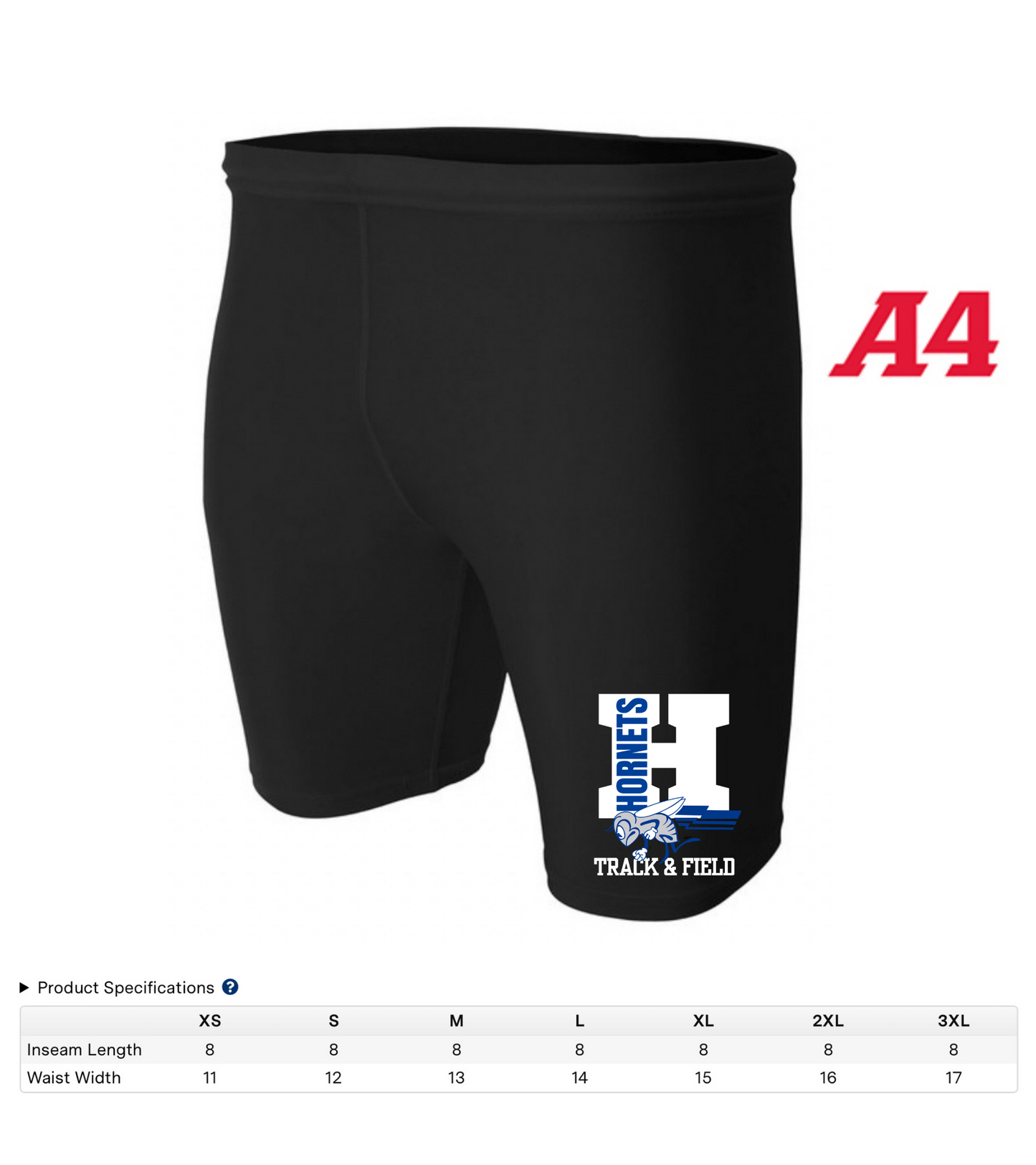 Spring 2024 Holmdel Hornets Men’s 8 in inseam compression shorts