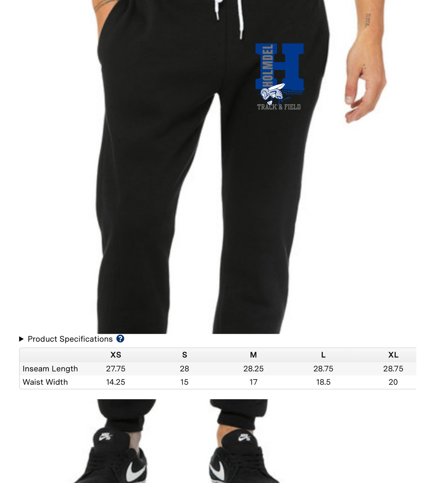 Holmdel Track & Field Joggers Bella + Canvas Fleece Pants