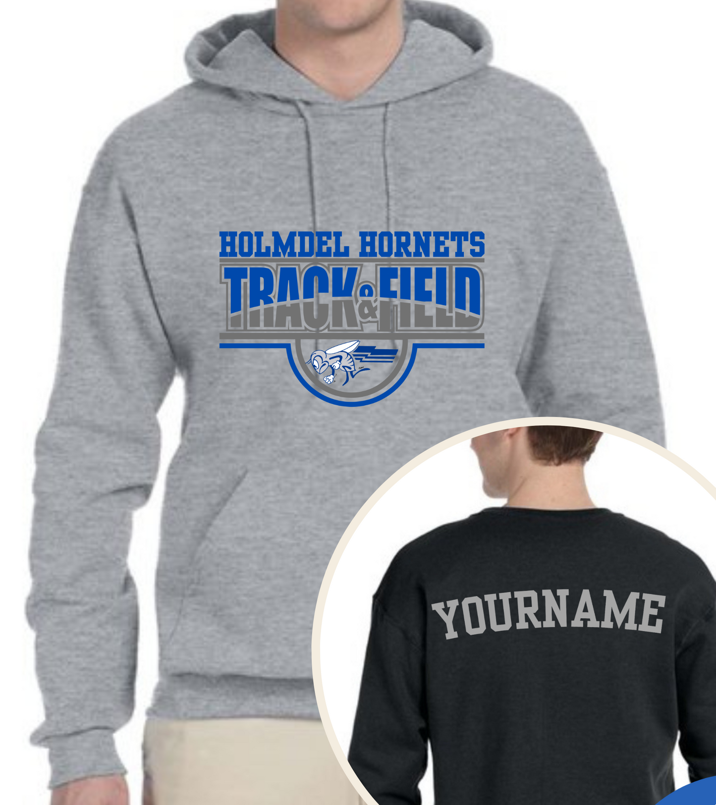 Holmdel Hornets Jerzees Spring Hoodie or Crewneck