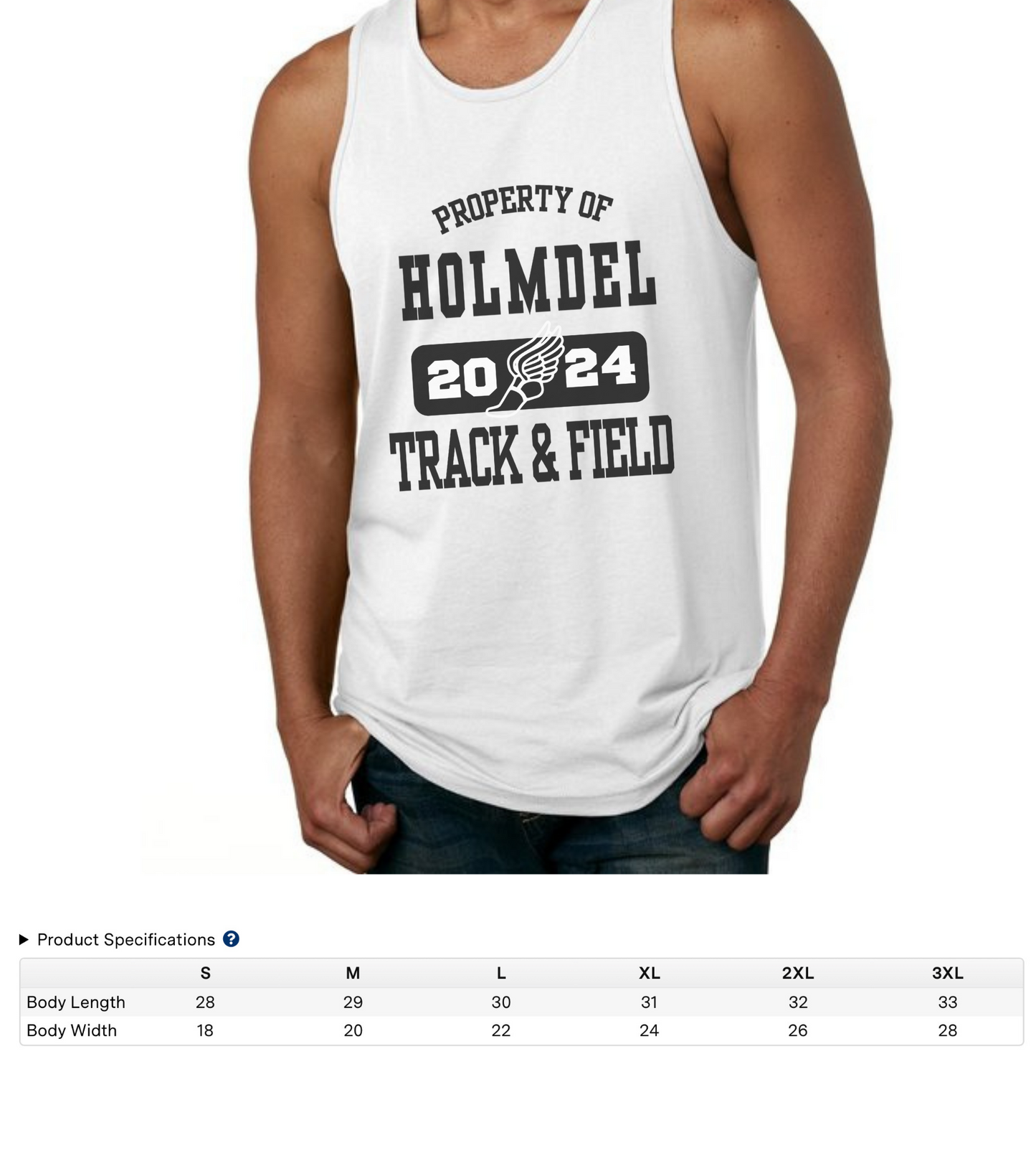 Spring 2024 Holmdel Hornets Track and Field Men’s Tank Top