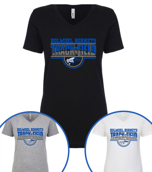 Holmdel Track & Field Women’s V neck T Shirt Spring 2024