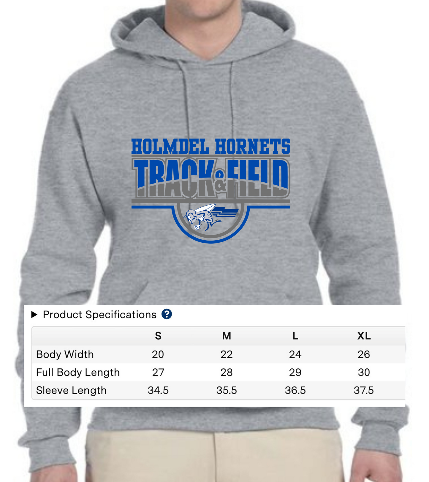 Holmdel Hornets Jerzees Spring Hoodie or Crewneck